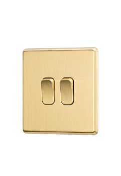 Switch Two Gang One Way Gacia Silver Ref-Design D