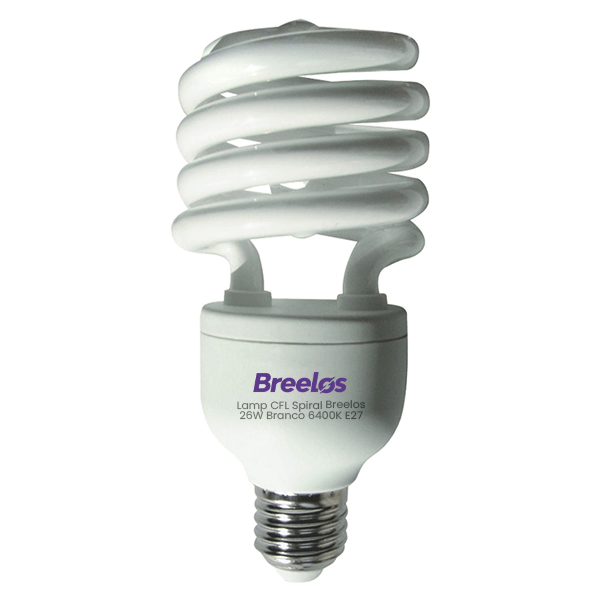 Lamp CFL Spiral Breelos 26W Branco 6400K E27